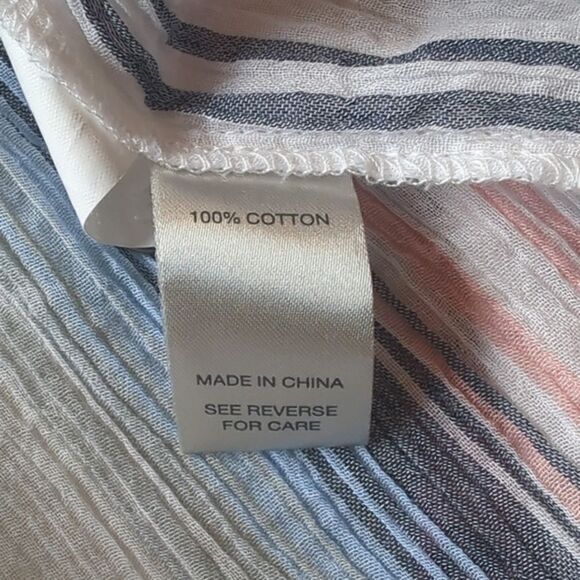 BKE Shirt Top Blouse Women's Medium Button Down Long Sleeve Cotton Striped New - Picture 7 of 7